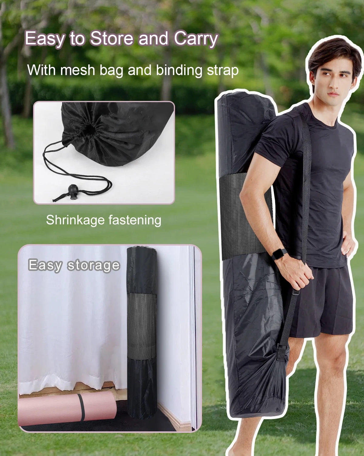 Large Yoga Mat 78“ X 51" 10Mm Thick Exercise Mats for Home Gym Fitness Floor Workout Pad, Black