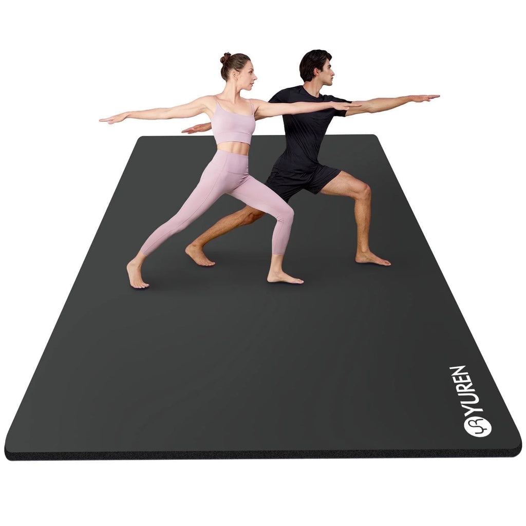 Large Yoga Mat 78“ X 51" 10Mm Thick Exercise Mats for Home Gym Fitness Floor Workout Pad, Black